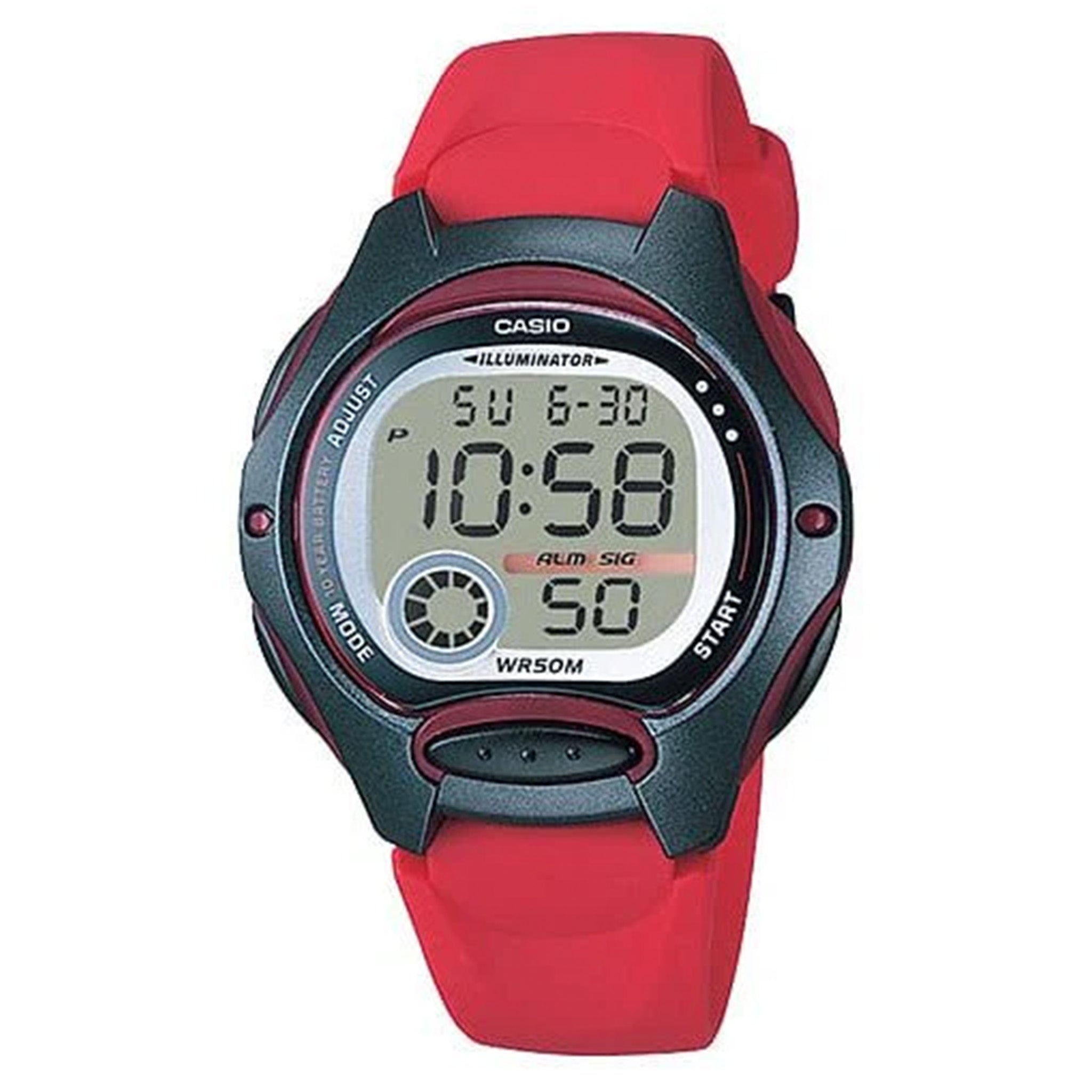 Casio Red Resin Digital Unisex Watch - LW200-4A