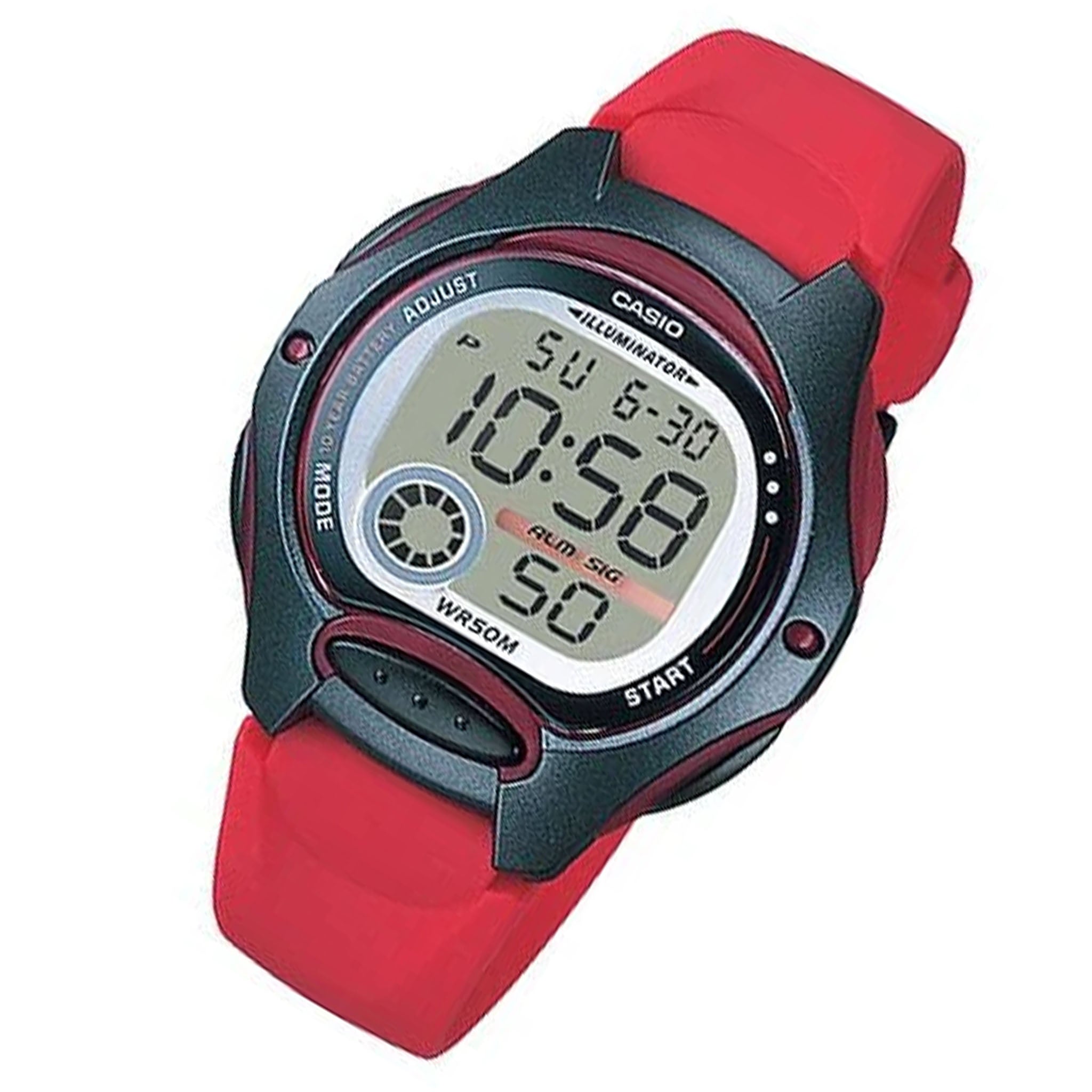 Casio Red Resin Digital Unisex Watch - LW200-4A - Image 2