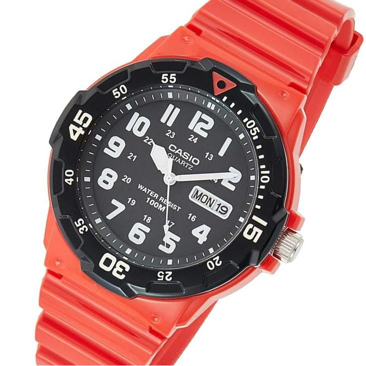 Casio Classic Diver Orange Resin Black Dial Men's Watch - MRW200HC-4B - Image 2