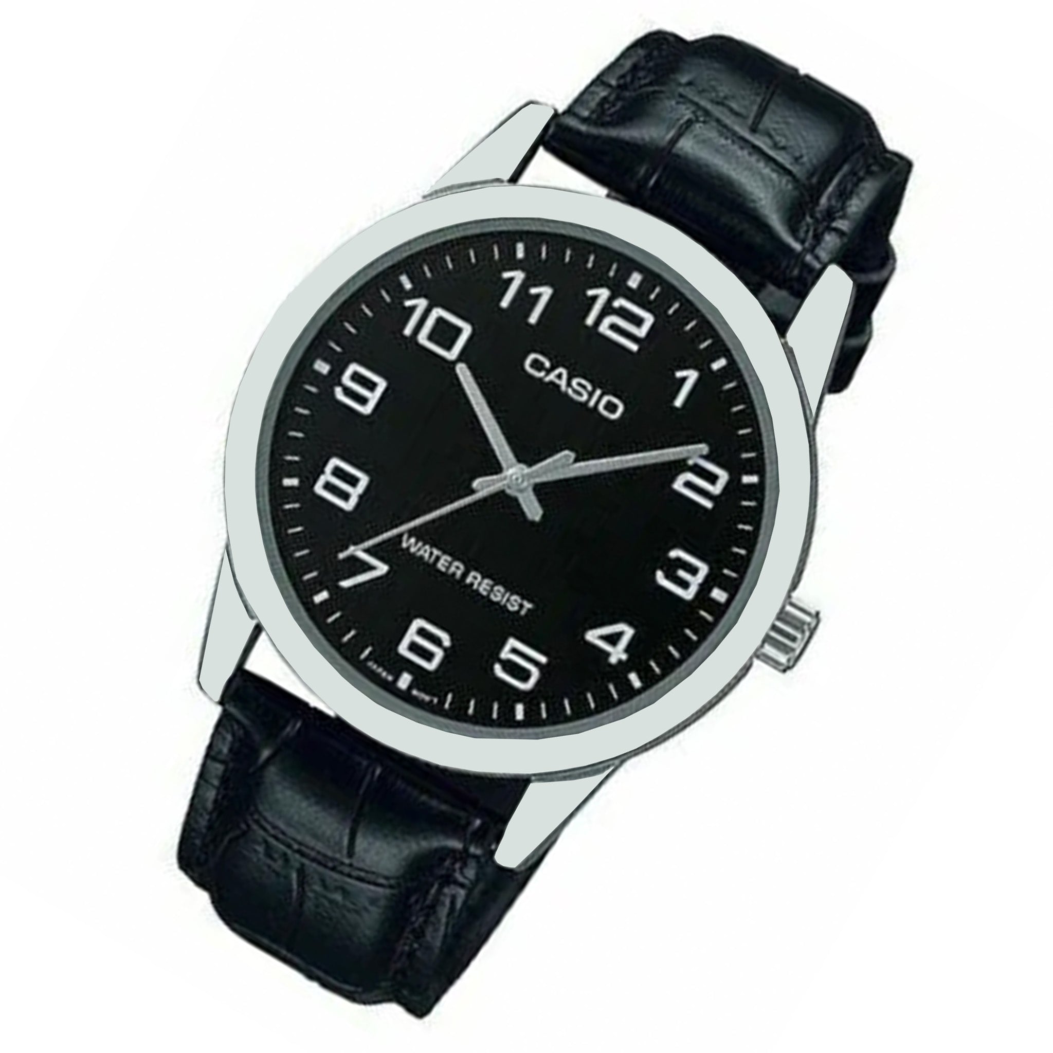 Casio Black Leather Men's Watch - MTPV001L-1B - Image 2