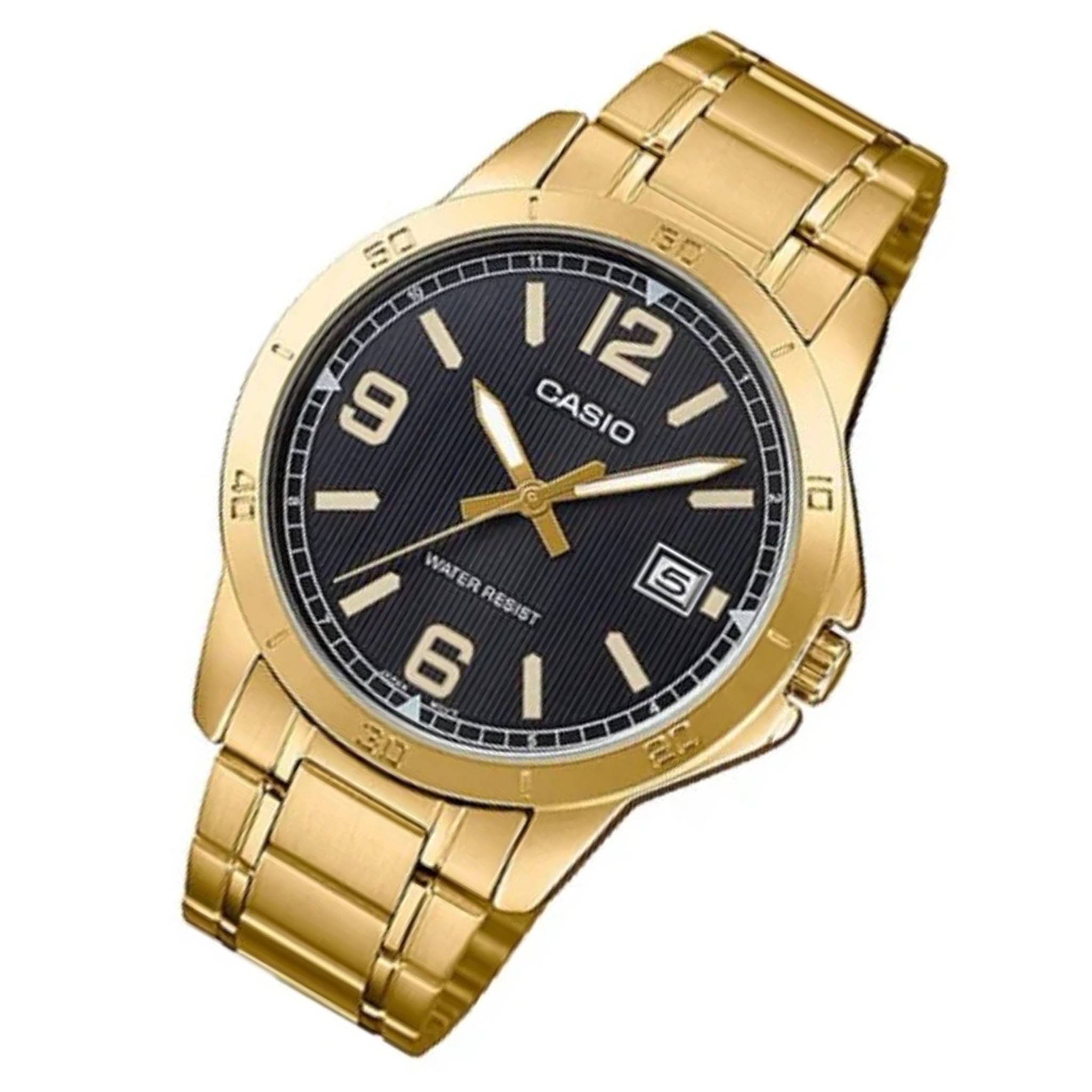 Casio Gold Steel Black Dial Men's Watch - MTPV004G-1B - Image 2