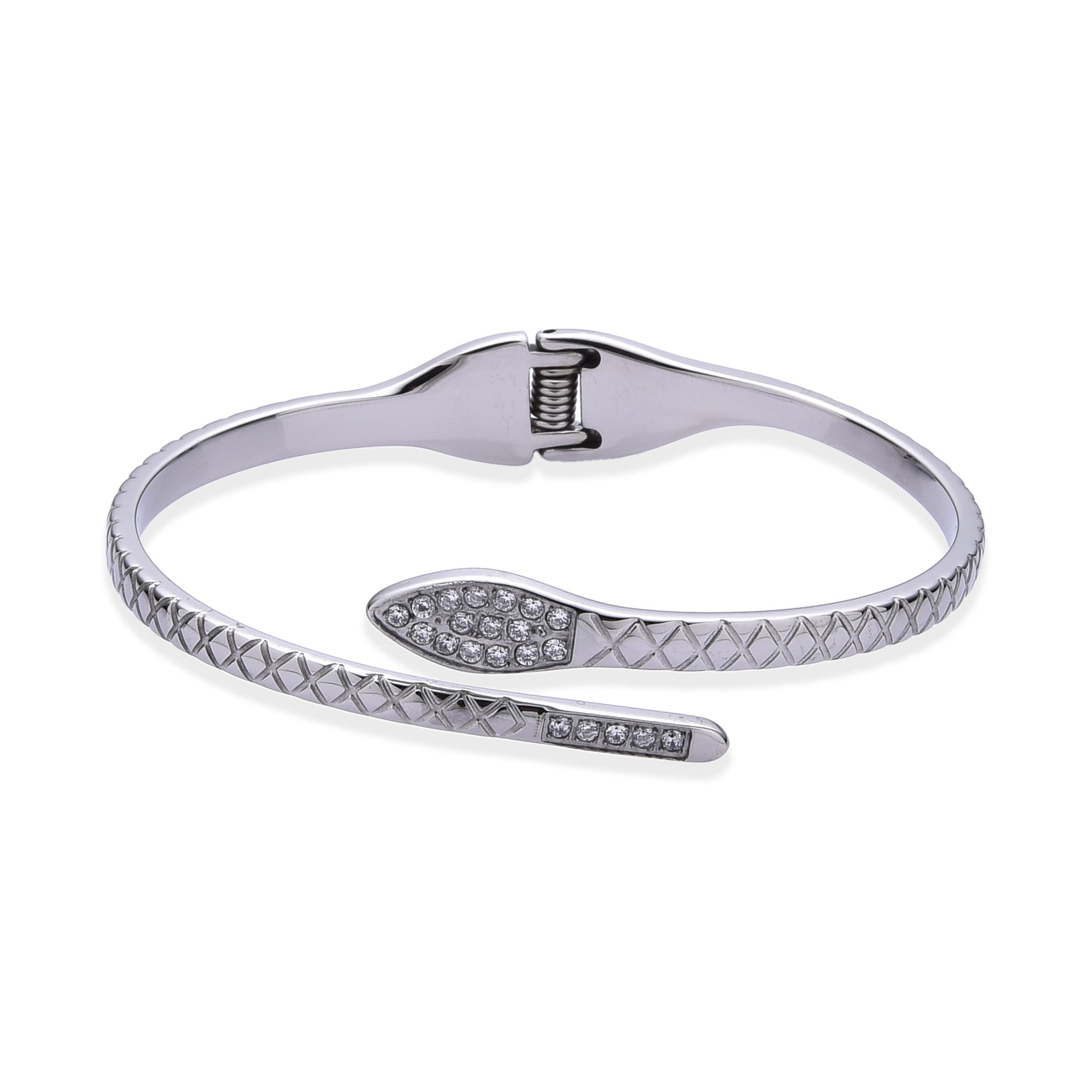 Giorgio Milano Jewellery Grey Steel & Crystals Women's Bangle - W4123ST
