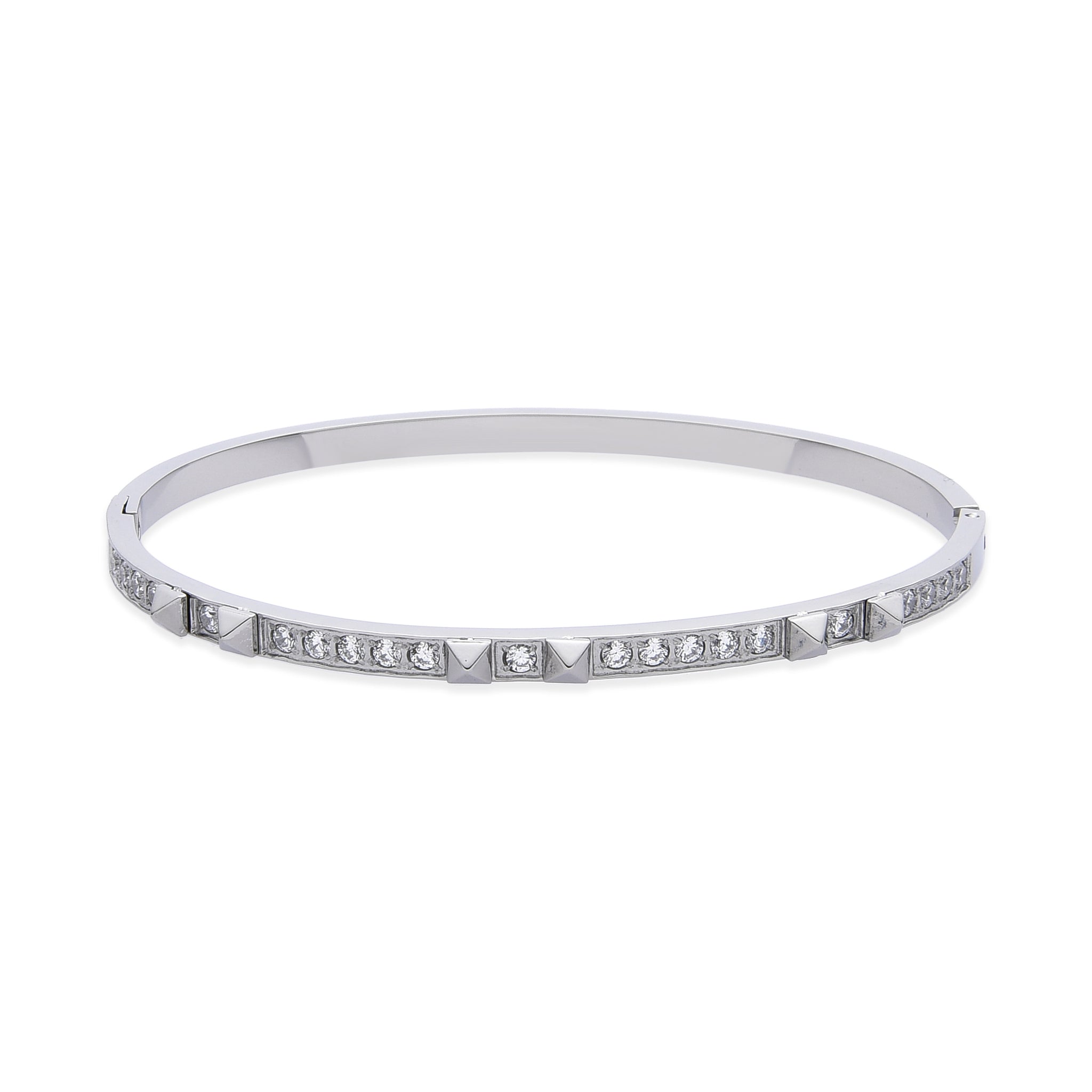 Giorgio Milano Jewellery Grey Steel & Crystals Women's Bangle - W4144ST