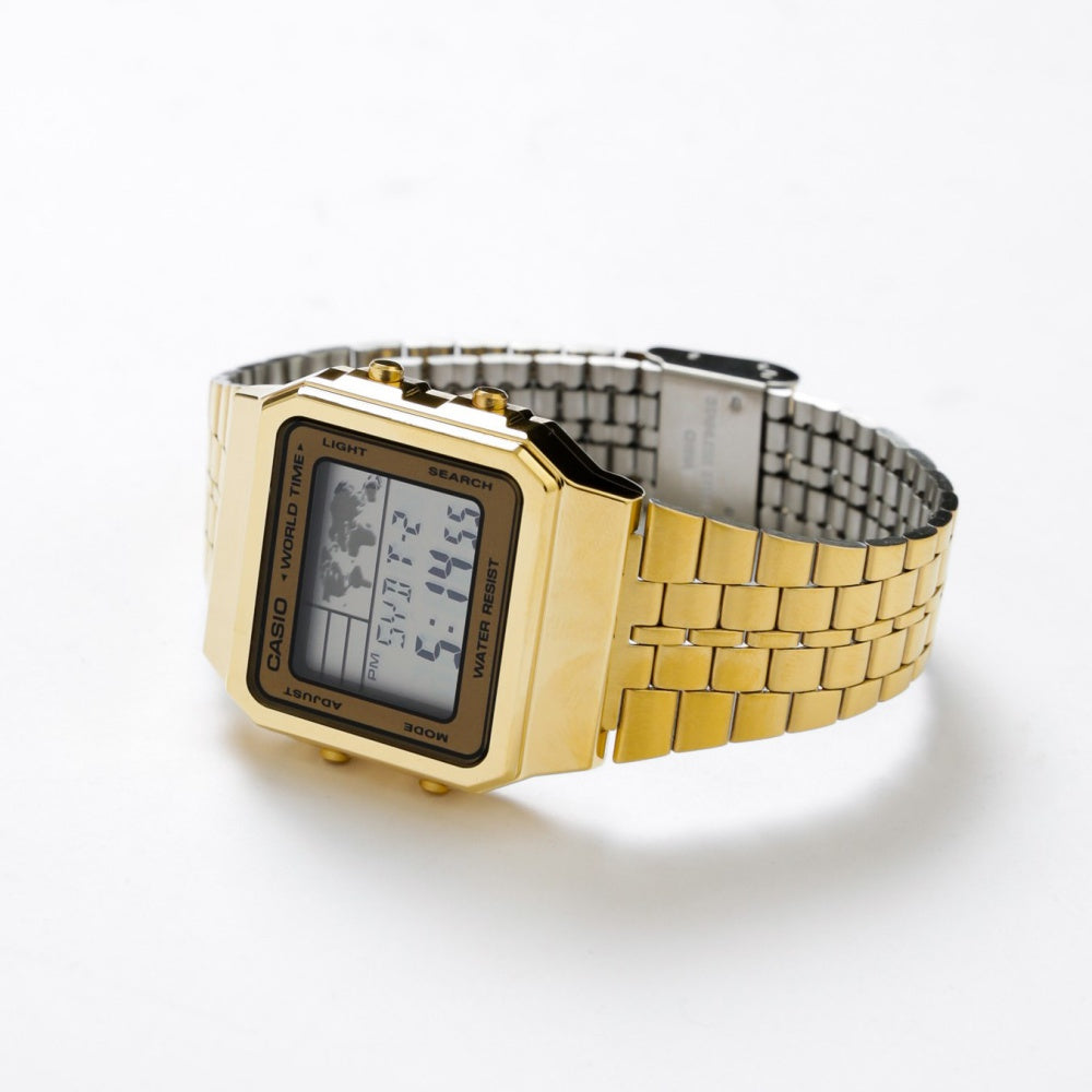 Casio Retro Gold Steel Digital Dial Unisex Watch - A500WGA-9D - Image 3