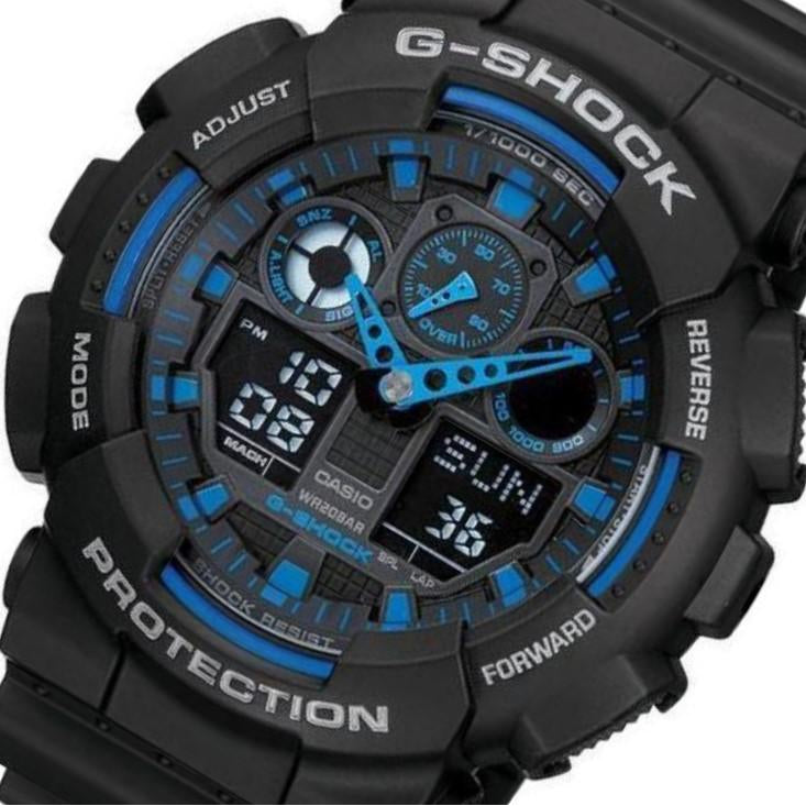 Casio G-SHOCK 55mm Black Resin Analogue-Digital Men's Watch - GA100-1A2 - Image 2