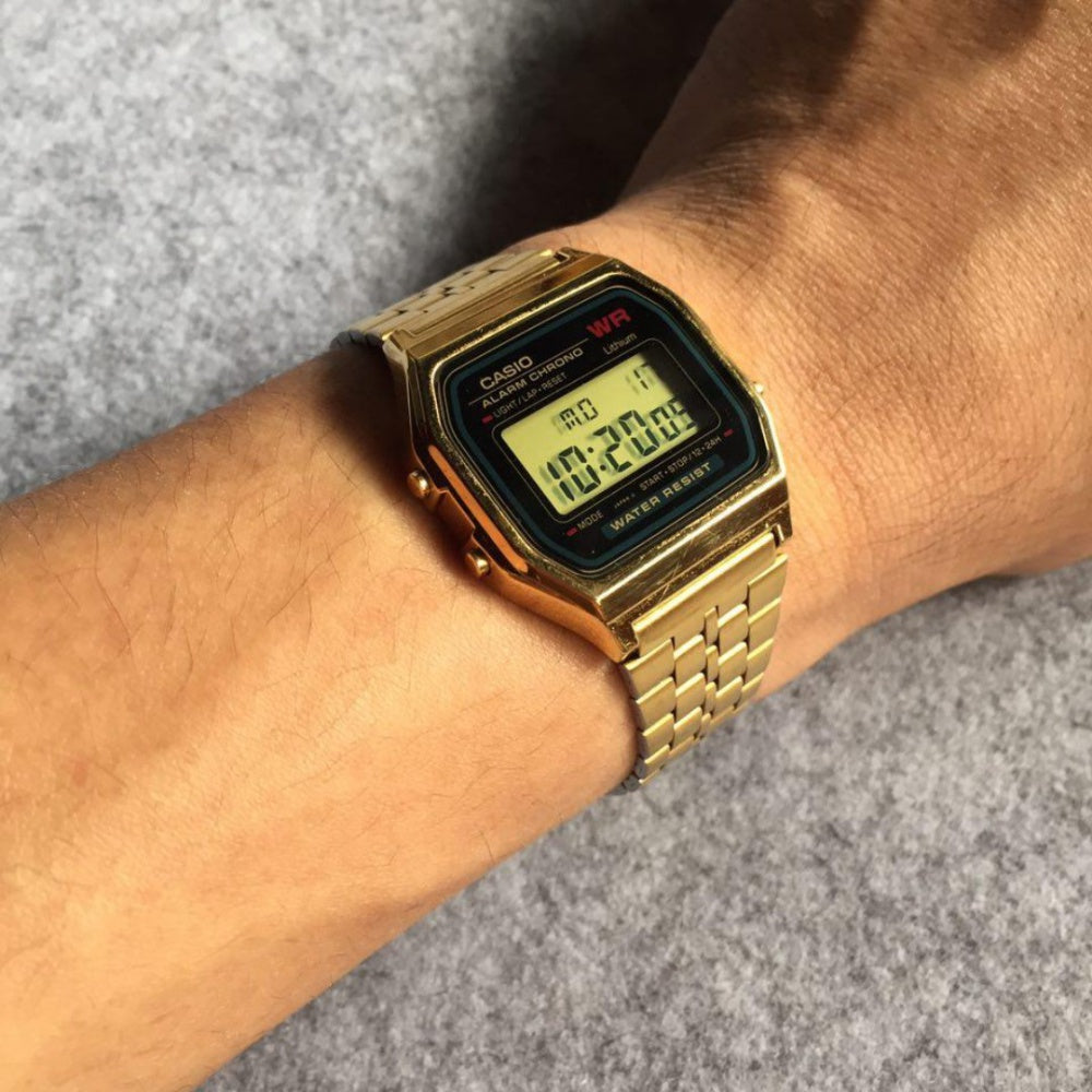 Casio Gold Retro Unisex Digital Alarm Watch - A159WGEA-1D - Image 5