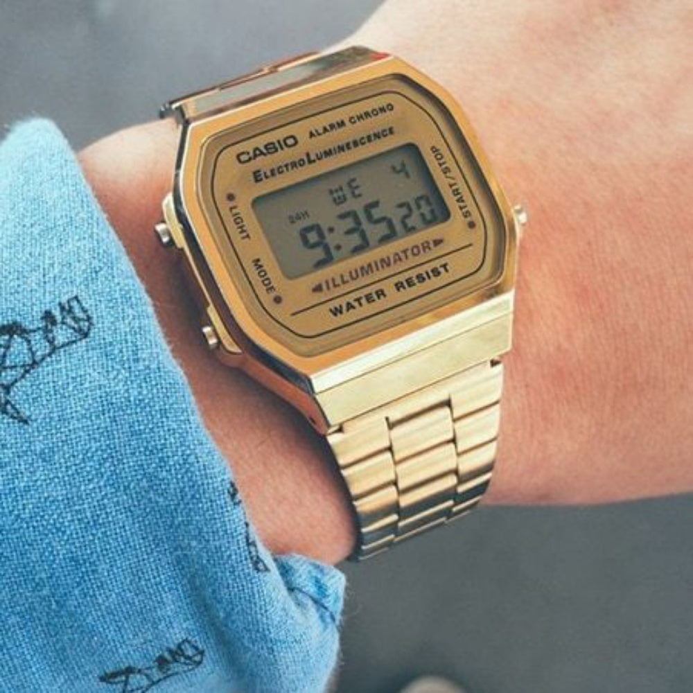 Casio Retro Gold Steel Digital Dial Unisex Watch - A168WG-9W - Image 5