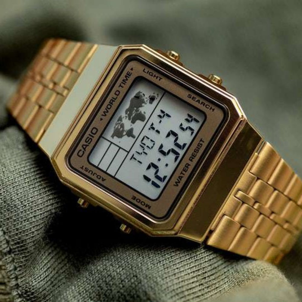 Casio Retro Gold Steel Digital Dial Unisex Watch - A500WGA-9D - Image 7