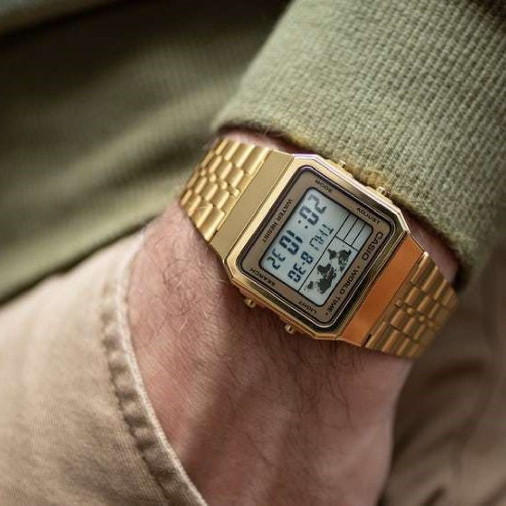Casio Retro Gold Steel Digital Dial Unisex Watch - A500WGA-9D - Image 6