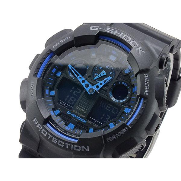 Casio G-SHOCK 55mm Black Resin Analogue-Digital Men's Watch - GA100-1A2 - Image 4