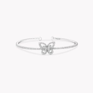 Butterfly Silhouette Diamond Bangle