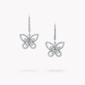 Butterfly Silhouette Diamond Drop Earrings
