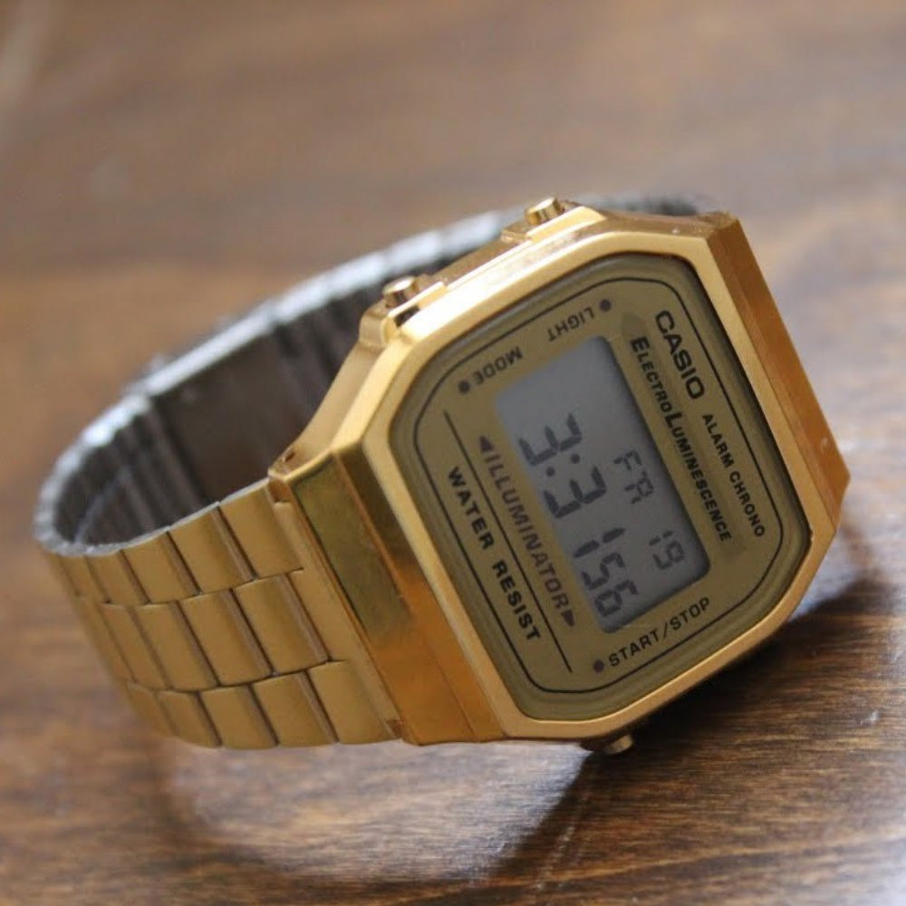 Casio Retro Gold Steel Digital Dial Unisex Watch - A168WG-9W - Image 4
