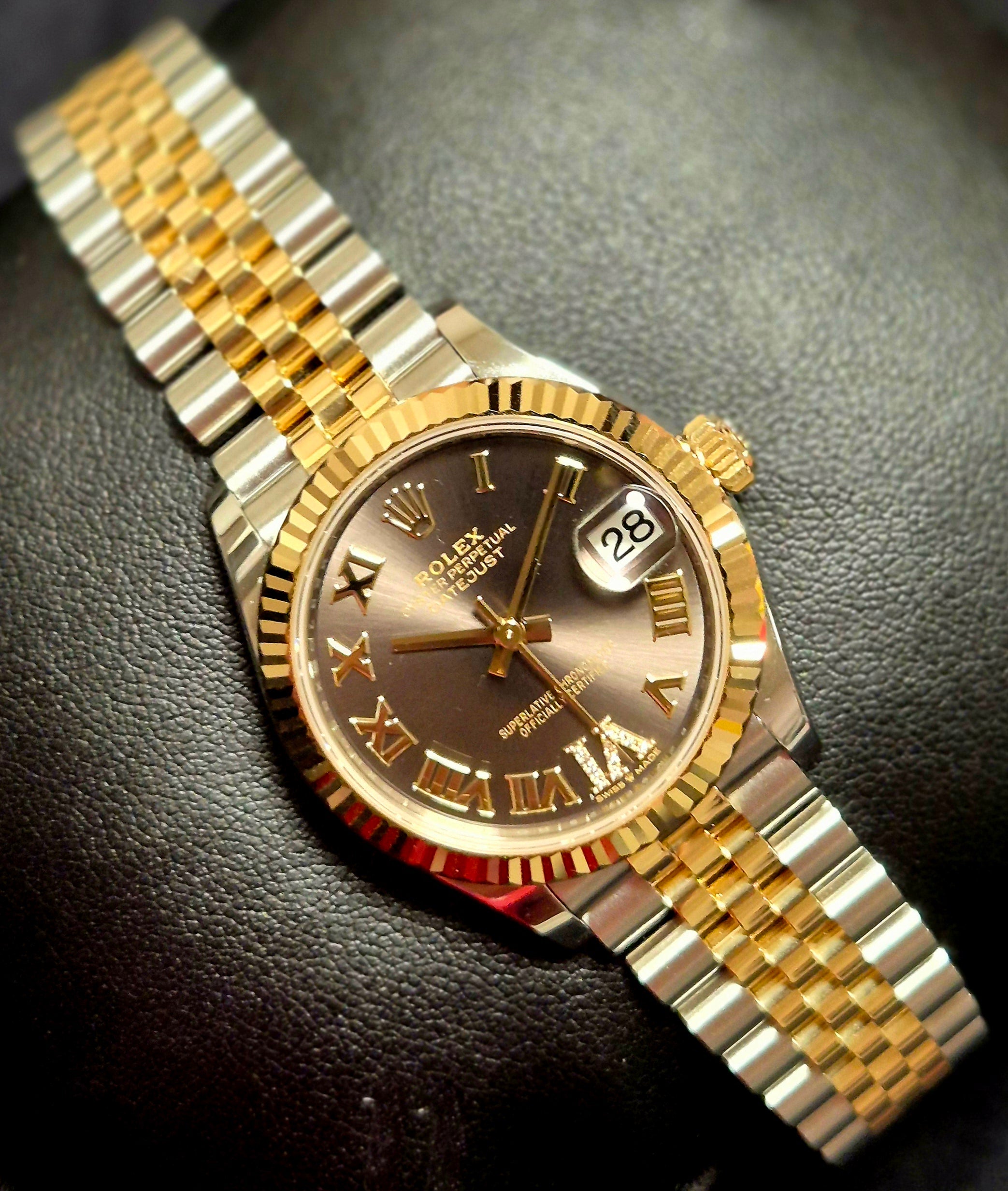 Rolex Datejust 31 Two Tone Yellow Gold Dark Grey Roman Numeral Diamond Dial Jubilee 278273 | 2024 | 31mm - Image 3
