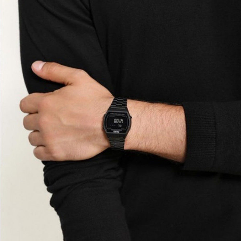 Casio Classic Black Stainless Steel Alarm Unisex Watch - B640WB-1B - Image 7